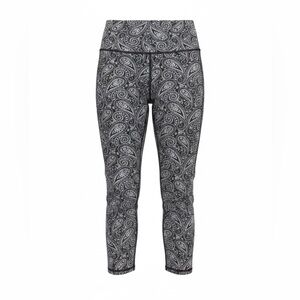 Ruby Ribbon | Women’s Paisley Print Black & White Cropped Leggings | L